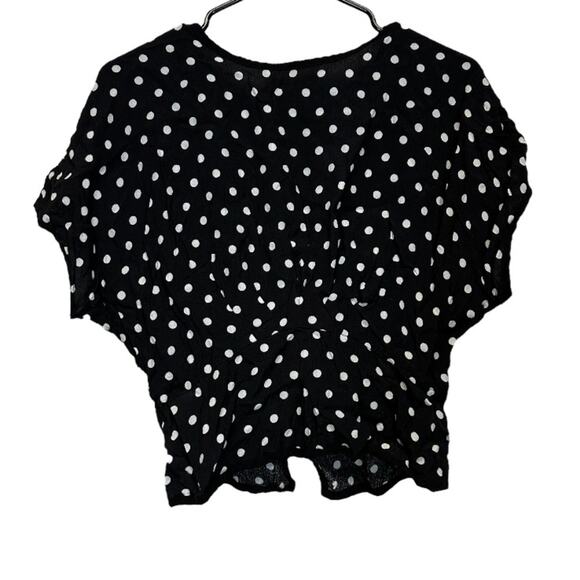Urban Outfitters Black & White‎ Boho Polka Dot Print Button Back Blouse Size M - Picture 1 of 7